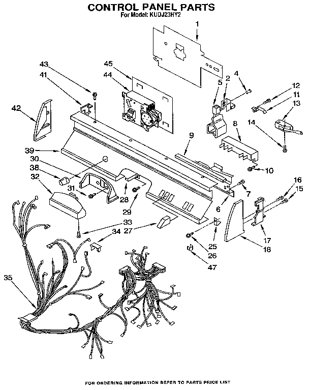 KitchenAid KUDJ23HY2 control panel diagram