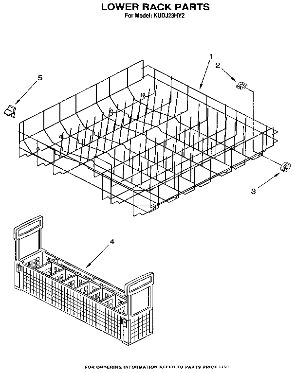 KitchenAid KUDJ23HY2 lower rack diagram