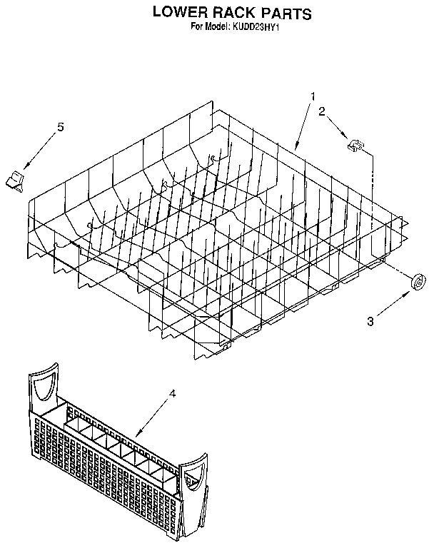 KitchenAid KUDD23HY1 lower rack diagram