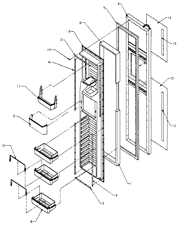 Amana SXD25NP-P1162407W freezer door diagram