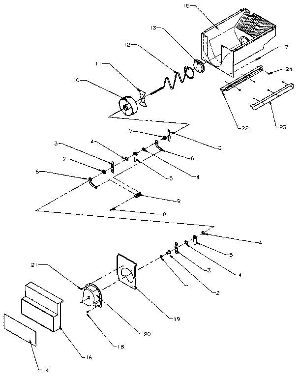 Amana SXD25NP-P1162407W crushed ice bucket diagram
