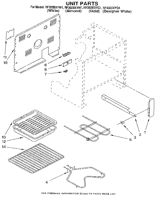 Whirlpool RF302BXYW1 unit diagram