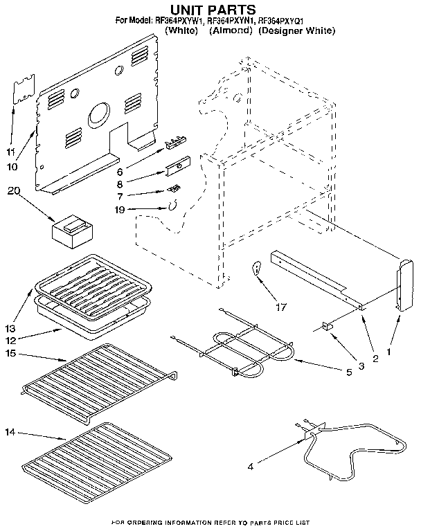 Whirlpool RF364PXYN1 unit diagram