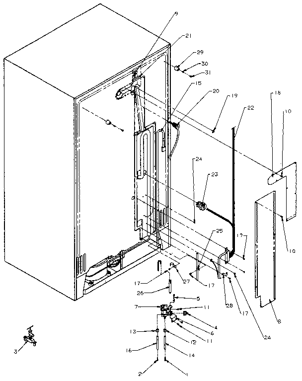 Amana SXD27N-P1162411W cabinet back diagram