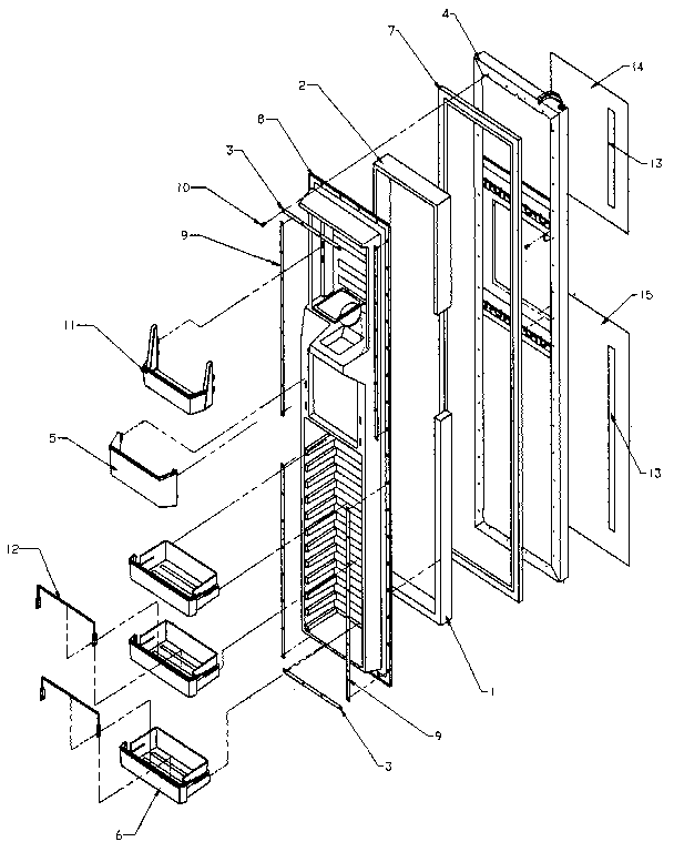 Amana SXD22N-P1162405W freezer door diagram