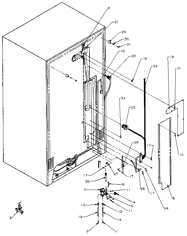 Amana SXD22N-P1162405W cabinet back diagram