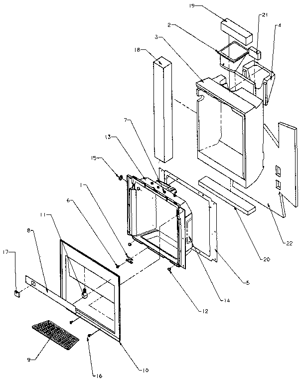 Amana SXD22N-P1162405W ice and water cavity diagram