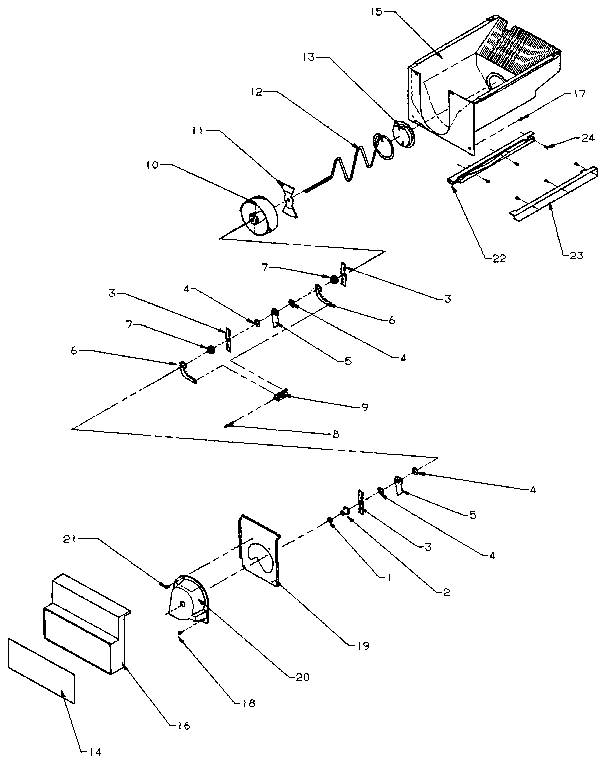 Amana SXD22N-P1162405W crushed ice bucket diagram