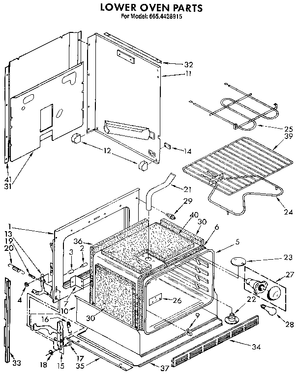 Kenmore 6654428915 lower oven diagram