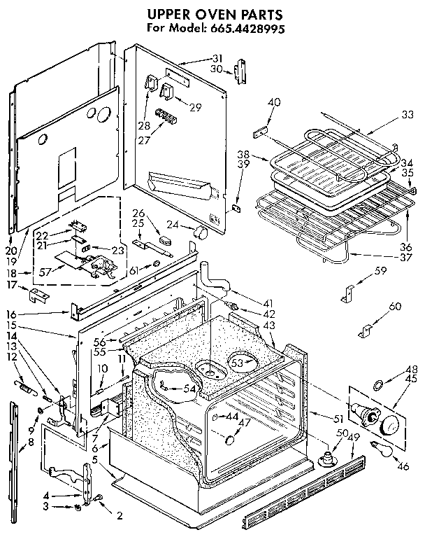 Kenmore 6654428995 upper oven diagram