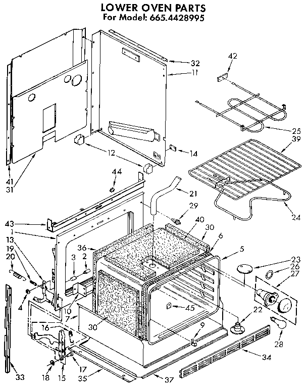 Kenmore 6654428995 lower oven diagram