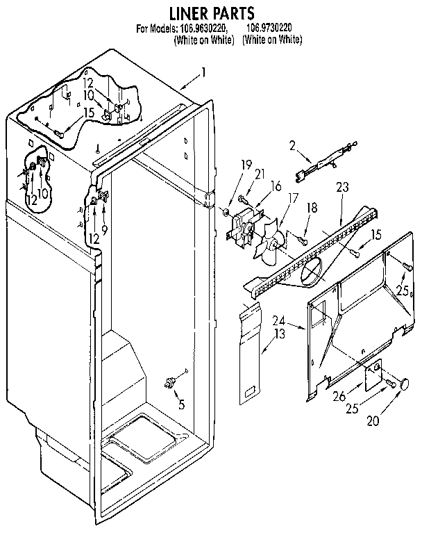 Kenmore 1069630220 liner diagram