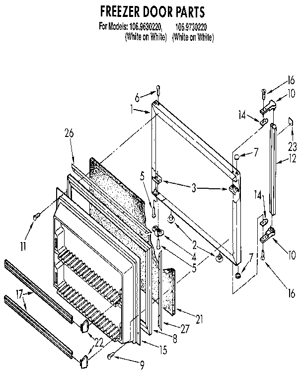 Kenmore 1069630220 freezer door diagram