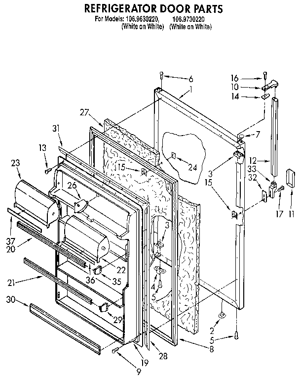 Kenmore 1069630220 refrigerator door diagram