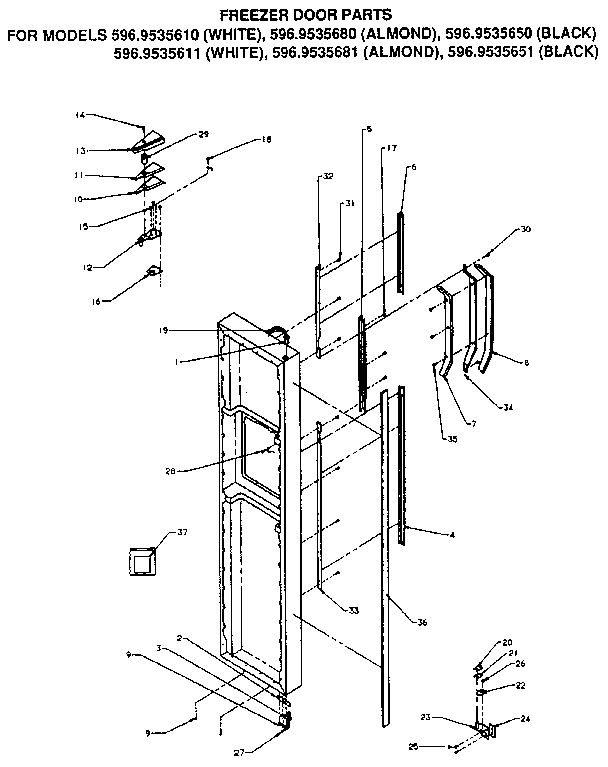 Kenmore 5969535680 freezer door diagram