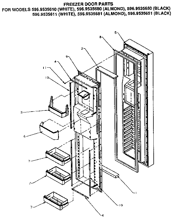 Kenmore 5969535680 freezer door diagram