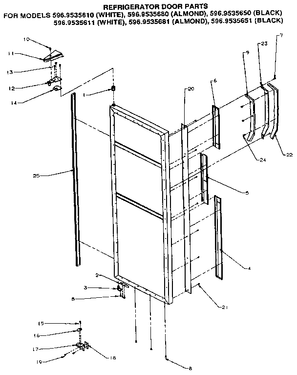 Kenmore 5969535680 refrigerator door diagram