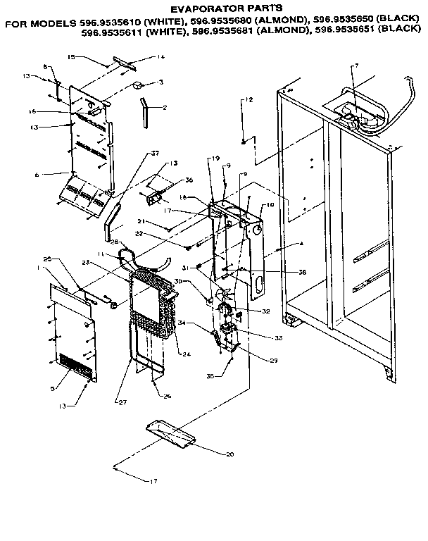 Kenmore 5969535680 evaporator diagram