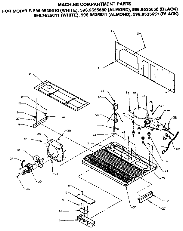 Kenmore 5969535680 machine compartment diagram