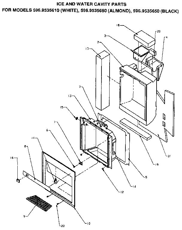 Kenmore 5969535680 ice and water cavity diagram