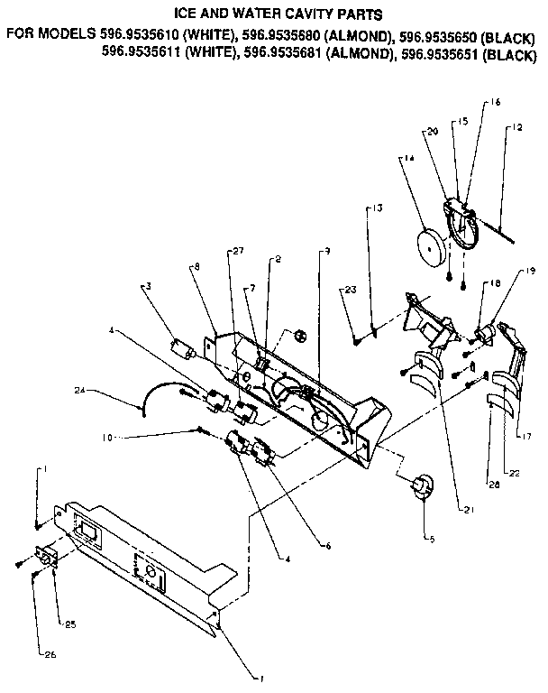 Kenmore 5969535680 ice and water cavity diagram