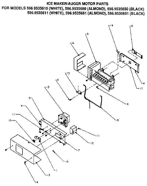 Kenmore 5969535680 ice maker/auger motor diagram