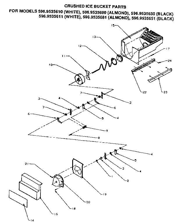 Kenmore 5969535680 crushed ice bucket diagram