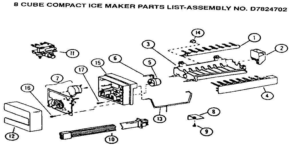 Kenmore 5969535680 cube compact ice maker diagram