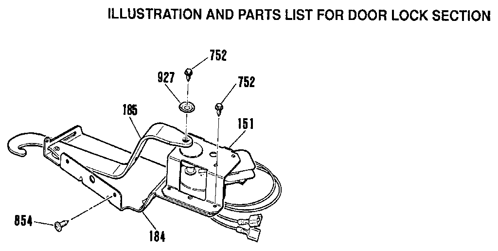 Kenmore 9114042992 door lock section diagram