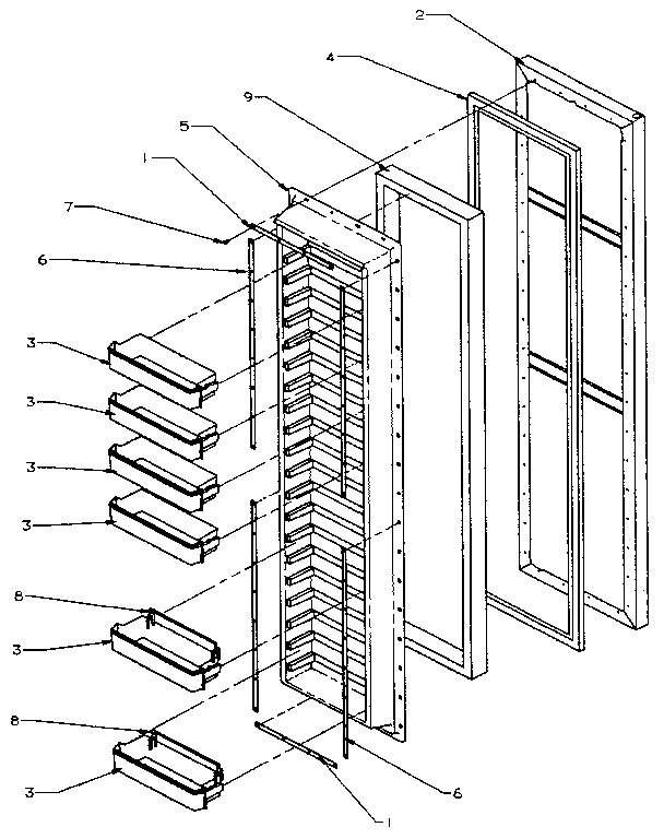 Amana SX25N-P1162704W freezer door diagram