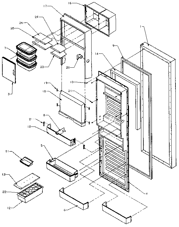 Amana SX25N-P1162704W refrigerator door diagram