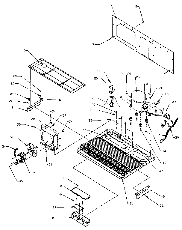 Amana SX25N-P1162704W machine compartment diagram