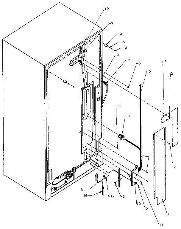 Amana SX25N-P1162704W back unit diagram