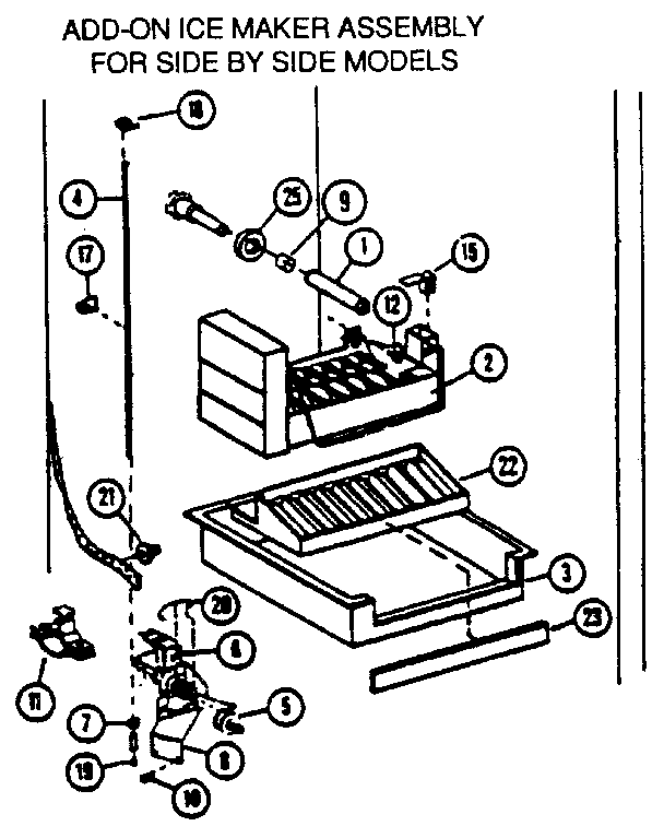 Amana SX25N-P1162704W ice maker assembly diagram