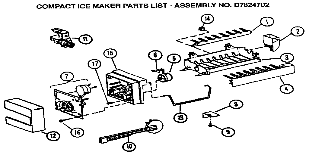 Amana SX25N-P1162704W compact ice maker diagram