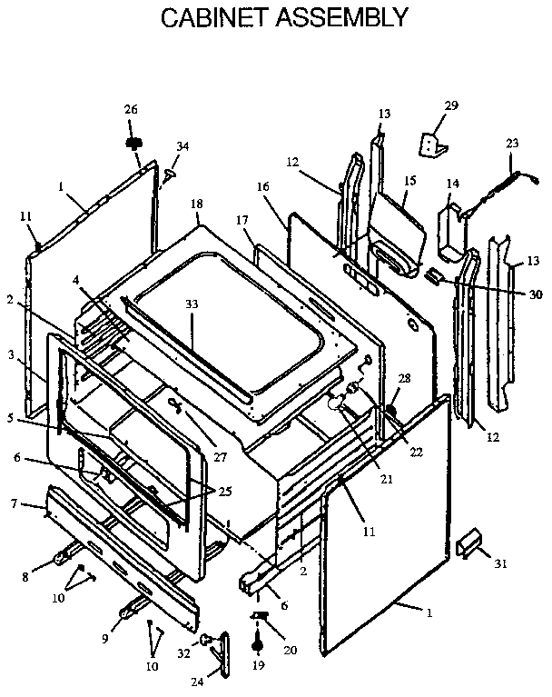 Amana RMS363UW, UL-P1142380NW,L cabinet assembly diagram