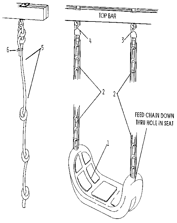 Sears 51272002 swing and rope assembly diagram