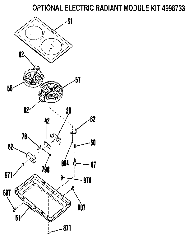 Kenmore 9114698819 optional radiant module diagram
