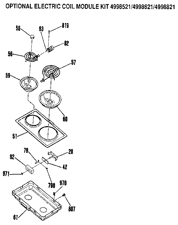 Kenmore 9114698819 optional electric coil module diagram