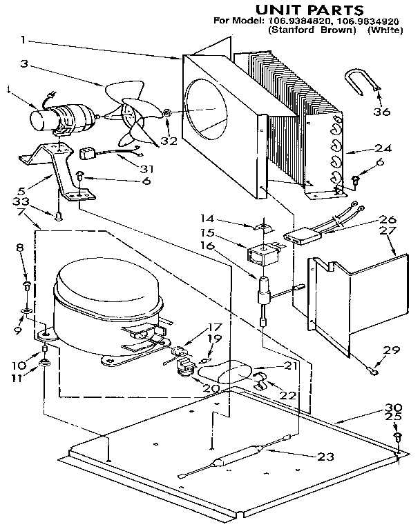 Kenmore 1069384820 unit diagram