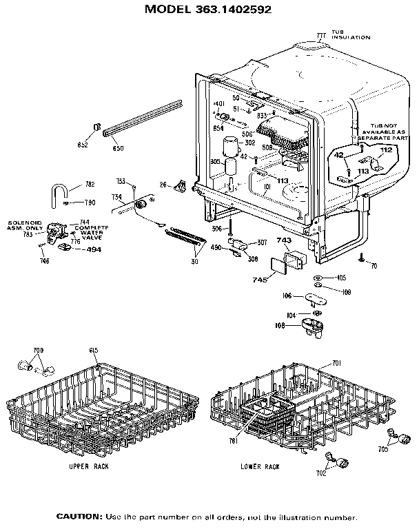 Kenmore 3631402592 cabinet diagram