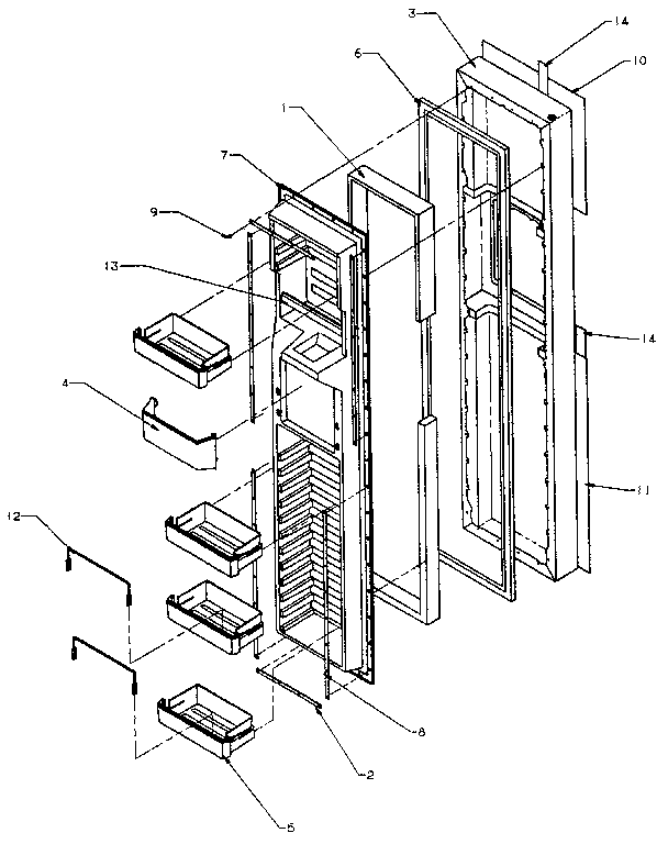 Amana SZDE27N-P1162202W freezer door diagram