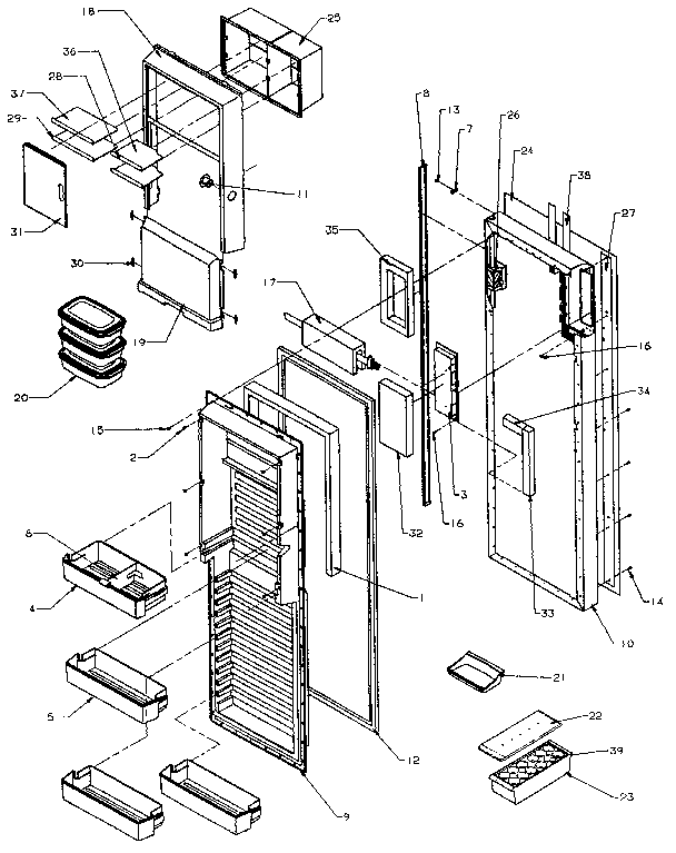 Amana SZDE27N-P1162202W refrigerator door diagram