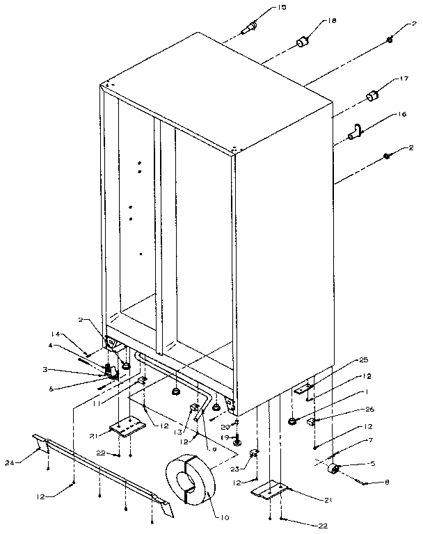 Amana SZDE27N-P1162202W drain and rollers diagram