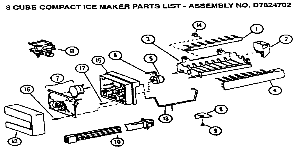 Amana SZDE27N-P1162202W icemaker compact diagram