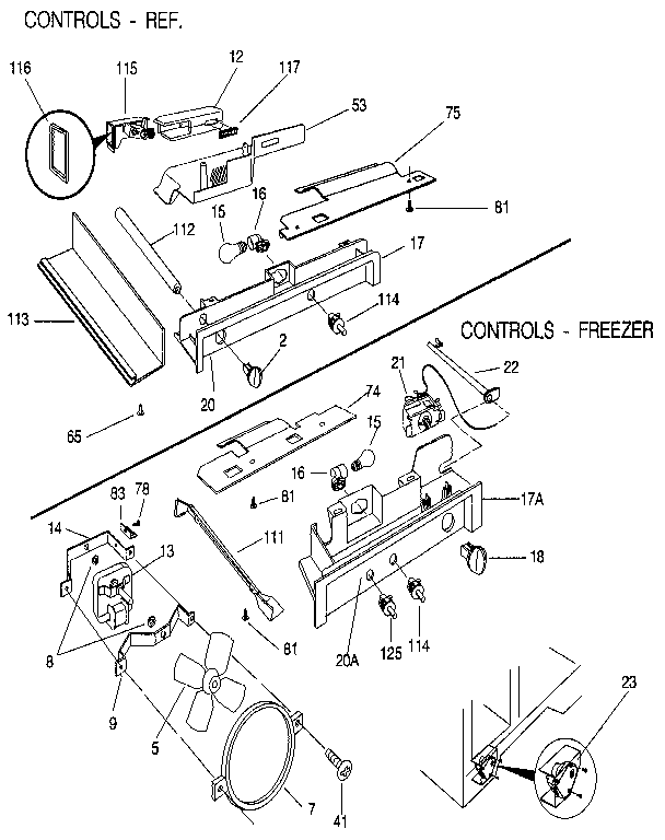 Frigidaire FRS24XHAW0 controls diagram