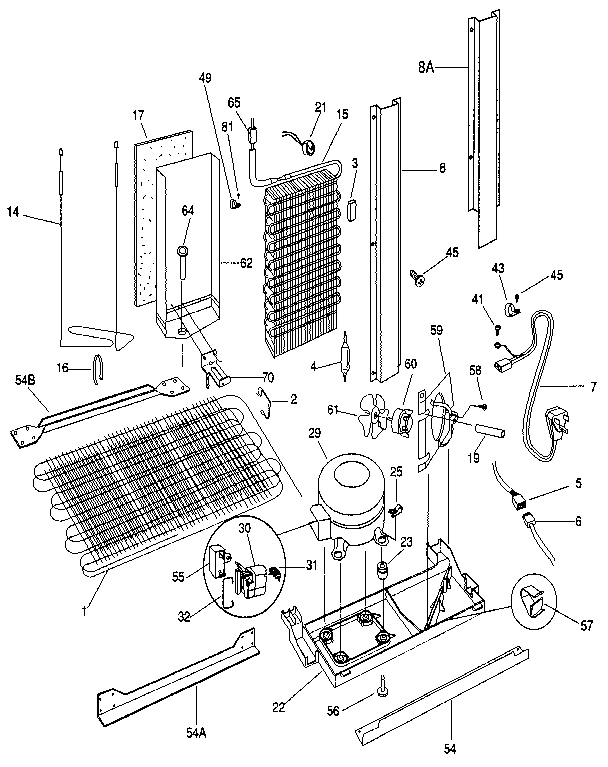 Frigidaire FRS24XHAW0 unit parts diagram