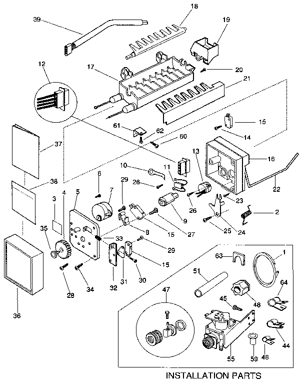 Frigidaire FRS24XHAW0 icemaker diagram