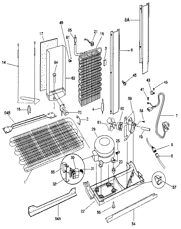 Frigidaire FRS24XHAD0 unit parts diagram