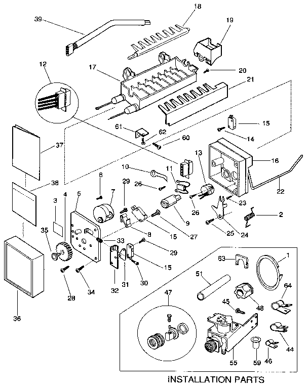 Frigidaire FRS24XHAD0 icemaker diagram